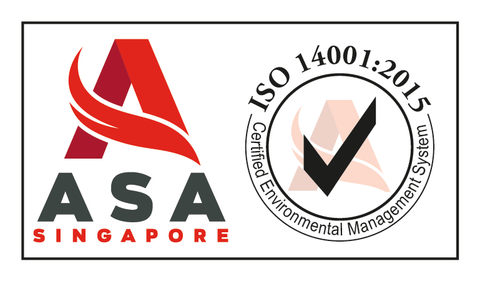 ASA ISO 14001:2015 certified environmental management system mark