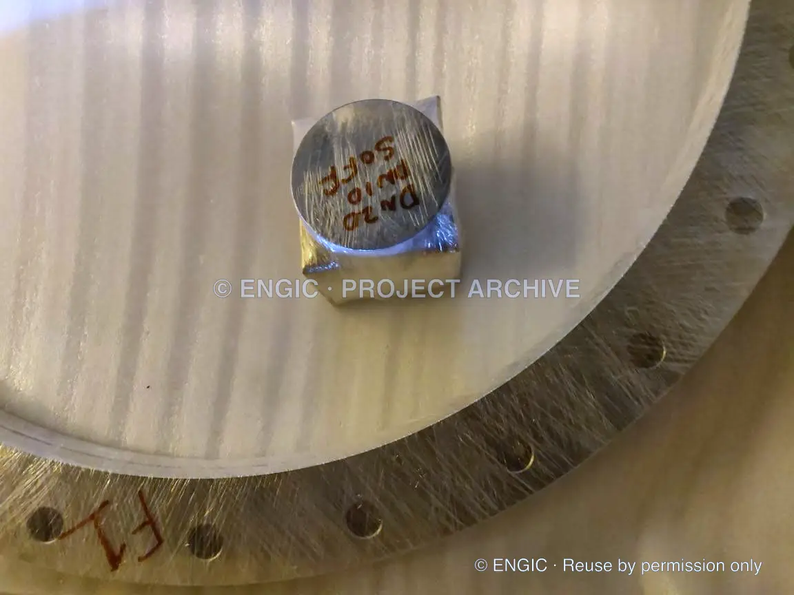 ENGIC-manufactured flanges photographed for the project archive, photographed 13 March 2019