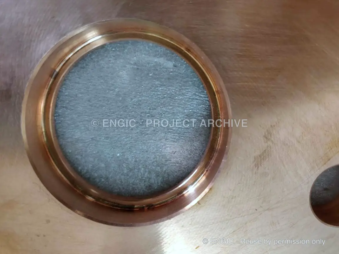 ENGIC-manufactured flanges during inspection and verification, photographed 12 April 2019