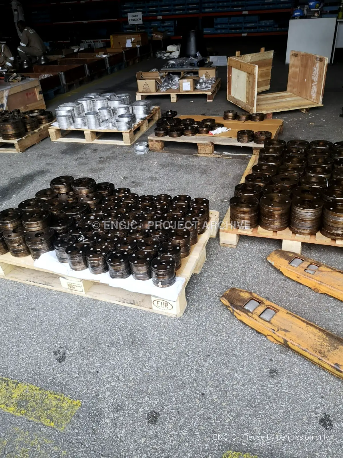 ENGIC-manufactured flanges photographed for the project archive, photographed 25 March 2021