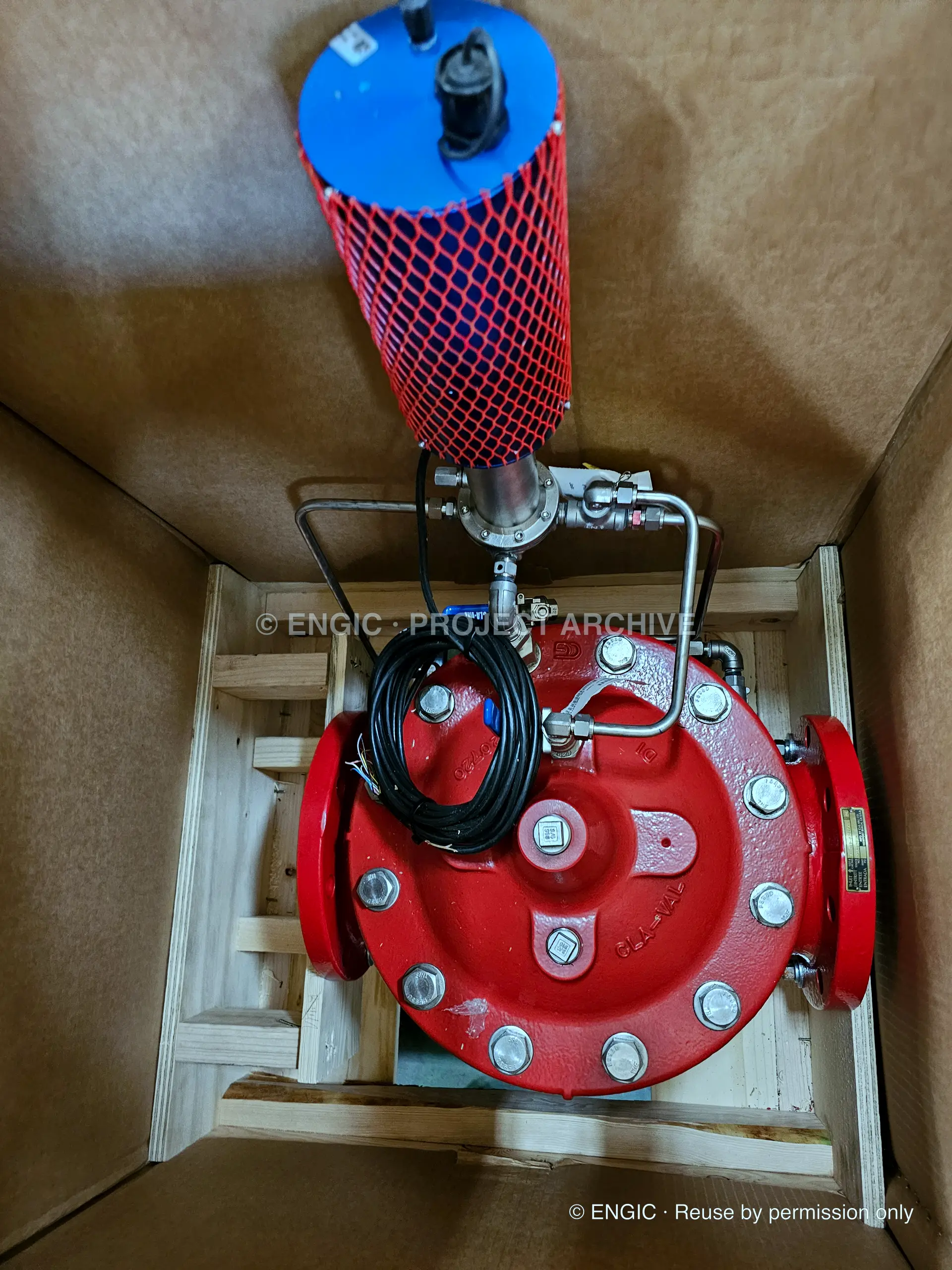 A sourced valve-and-actuator assembly photographed for the project archive, photographed 21 June 2023