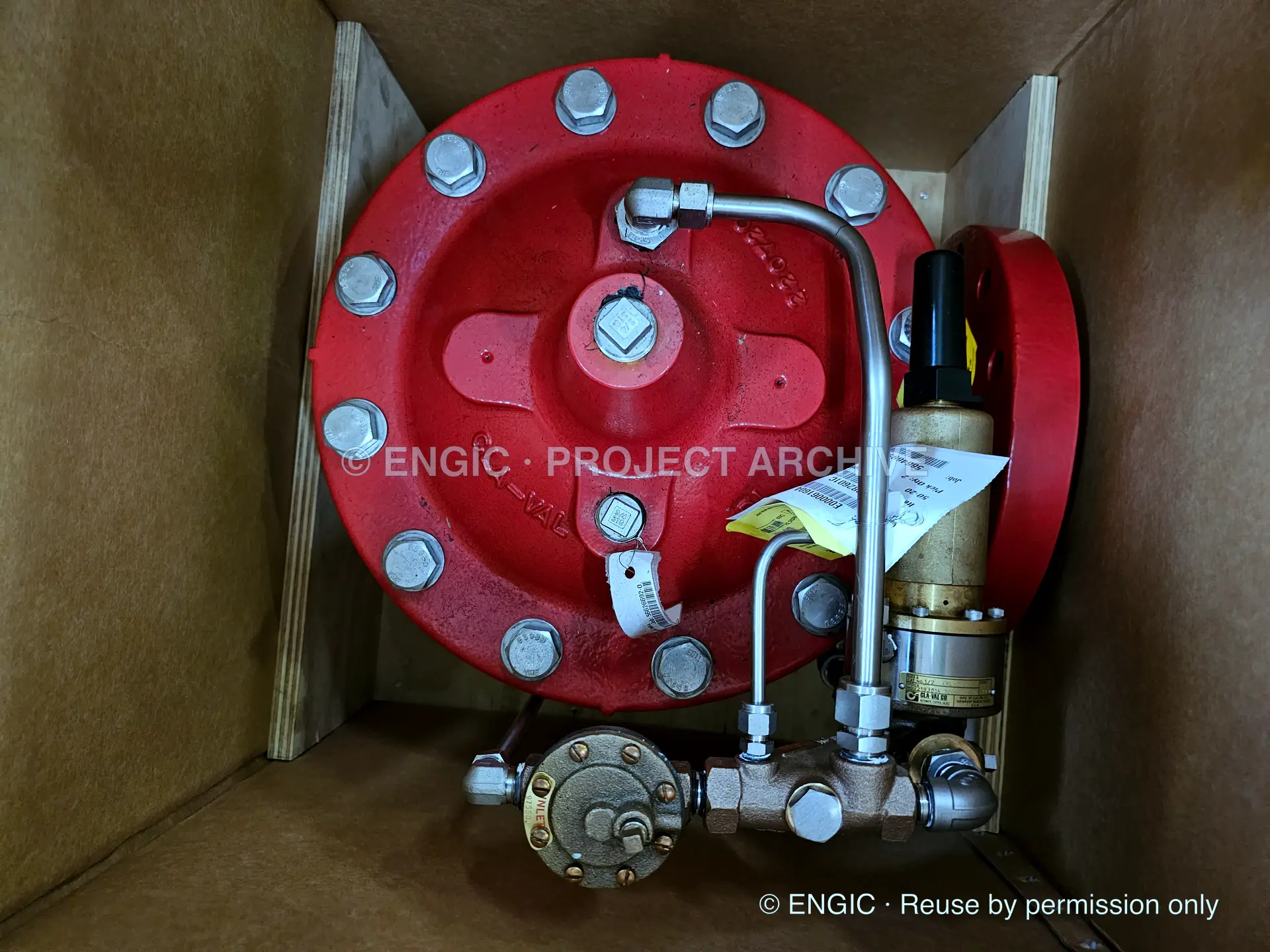 A sourced valve-and-actuator assembly photographed for the project archive, photographed 21 June 2023