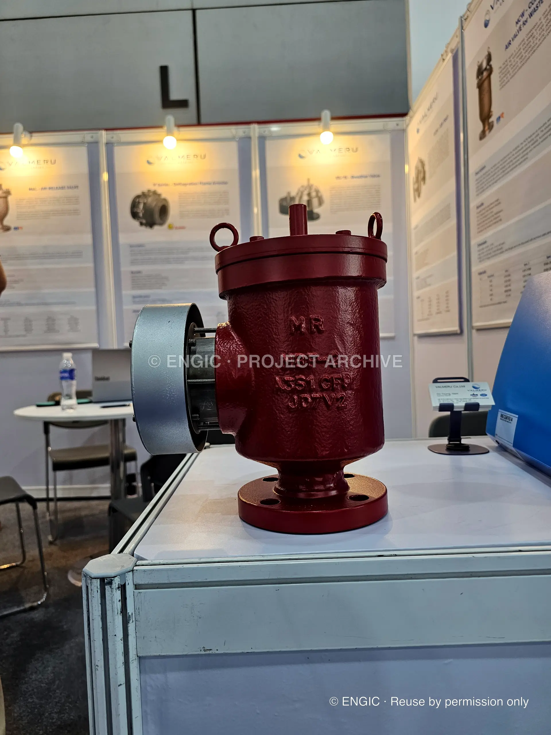 MUREUNG/VALMERU marine air vent head displayed at Gastech 2026 in Bangkok, photographed 14 September 2026