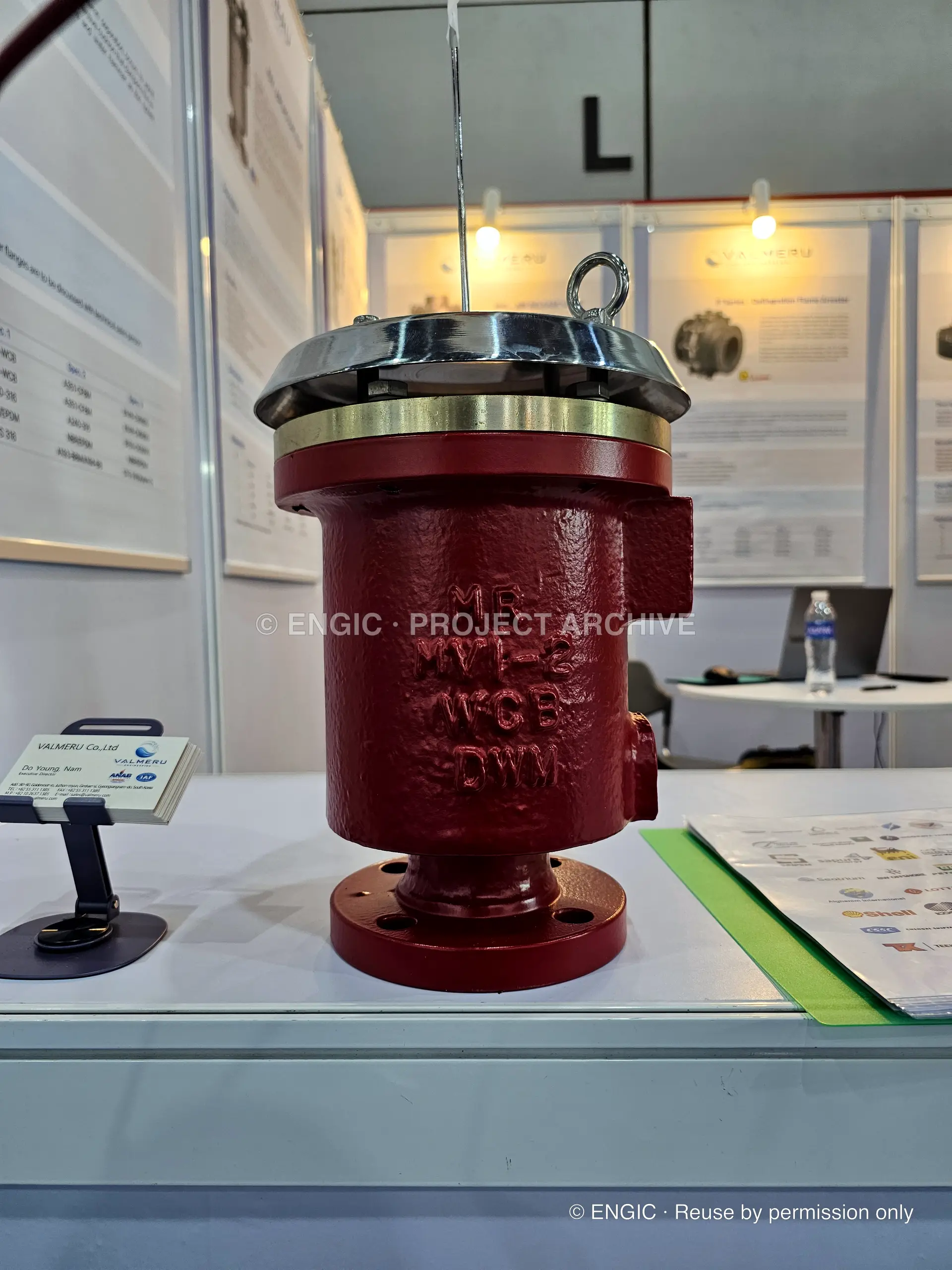 MUREUNG/VALMERU marine tank-safety equipment displayed at Gastech 2026 in Bangkok, photographed 14 September 2026