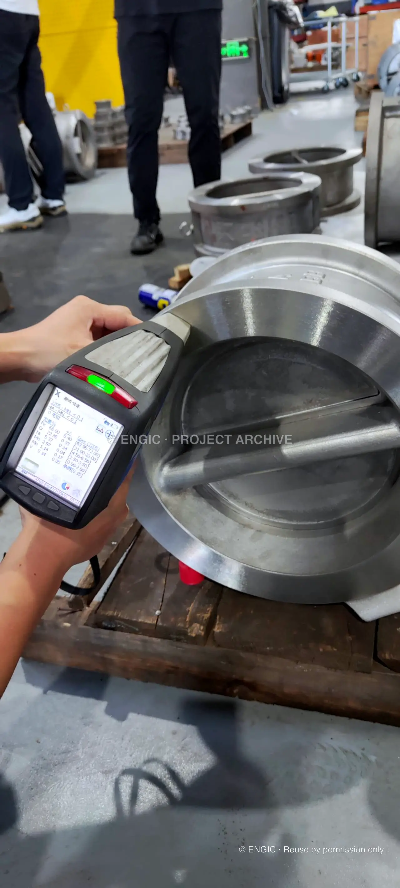 Sourced industrial check valves photographed for the project archive